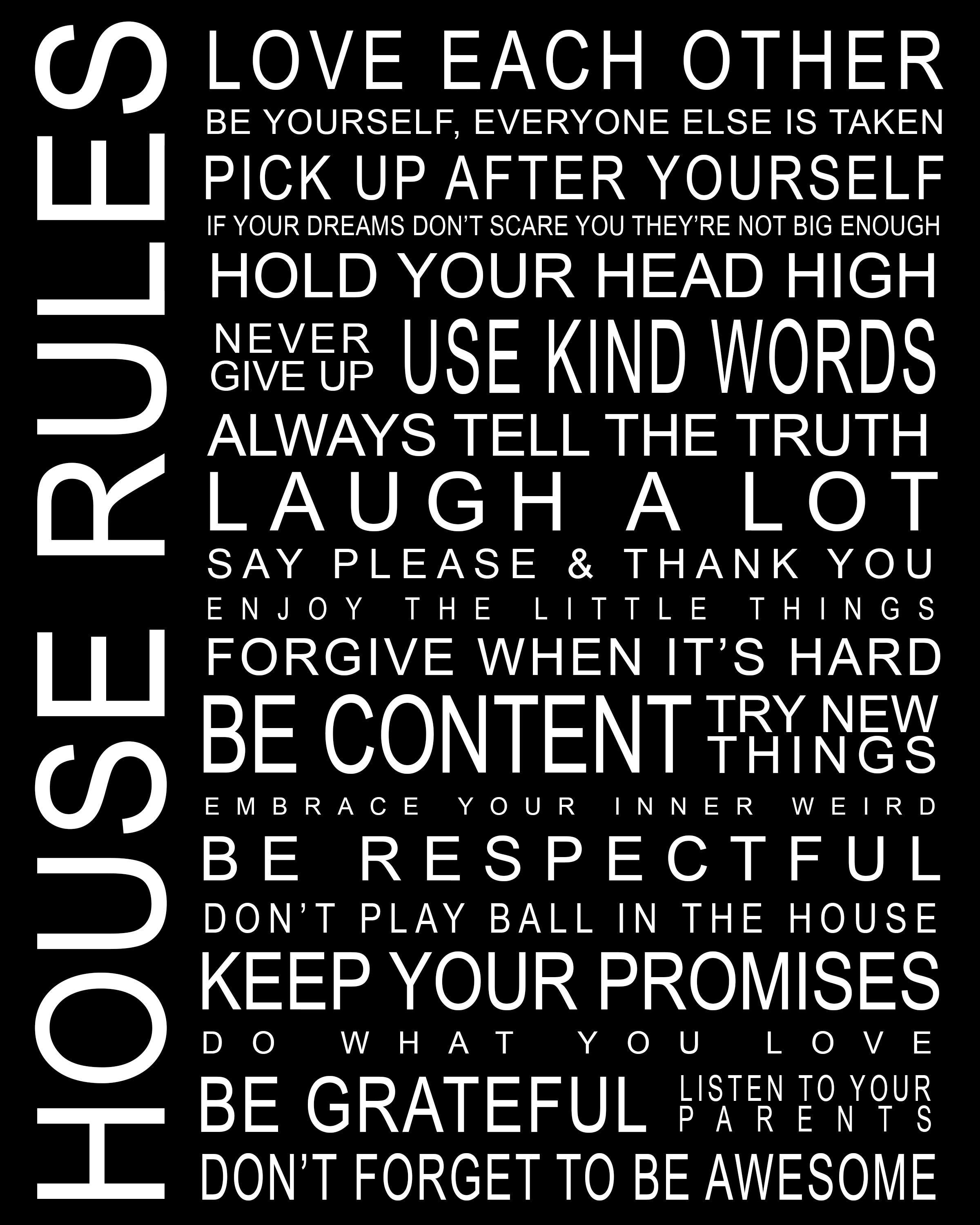 House Rules Free Printable