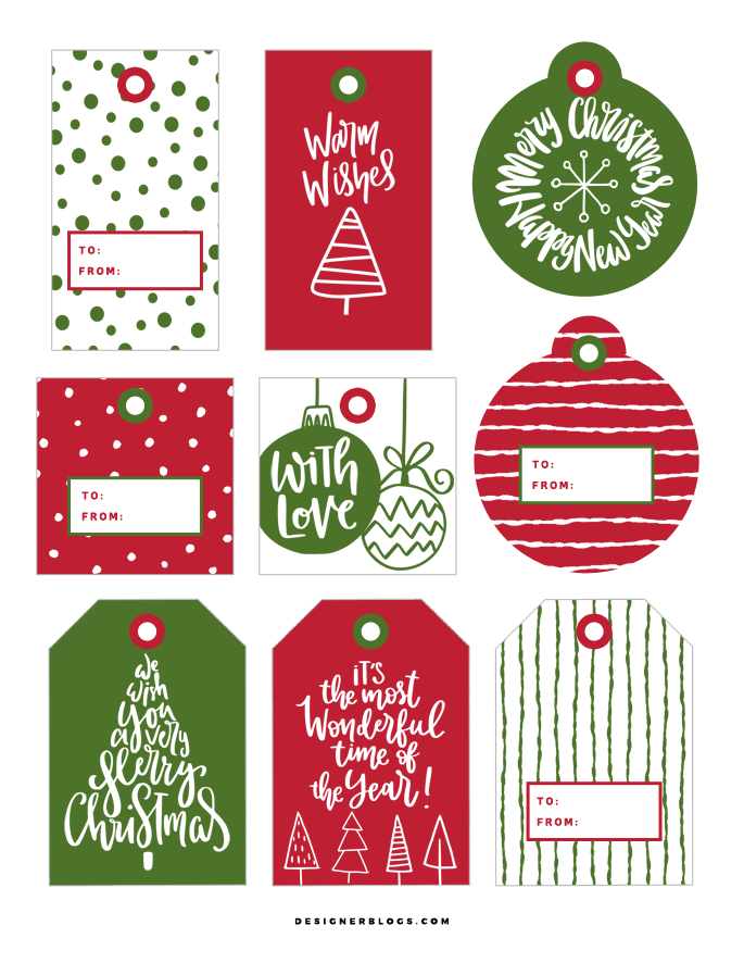 free printable christmas tags