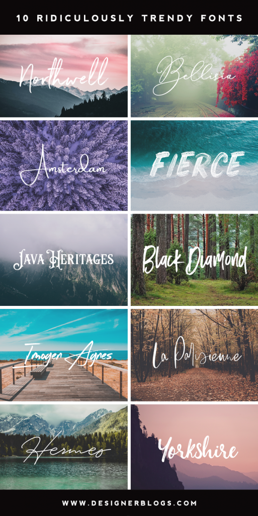 10 Ridiculously Trendy Fonts - Designer Blogs
