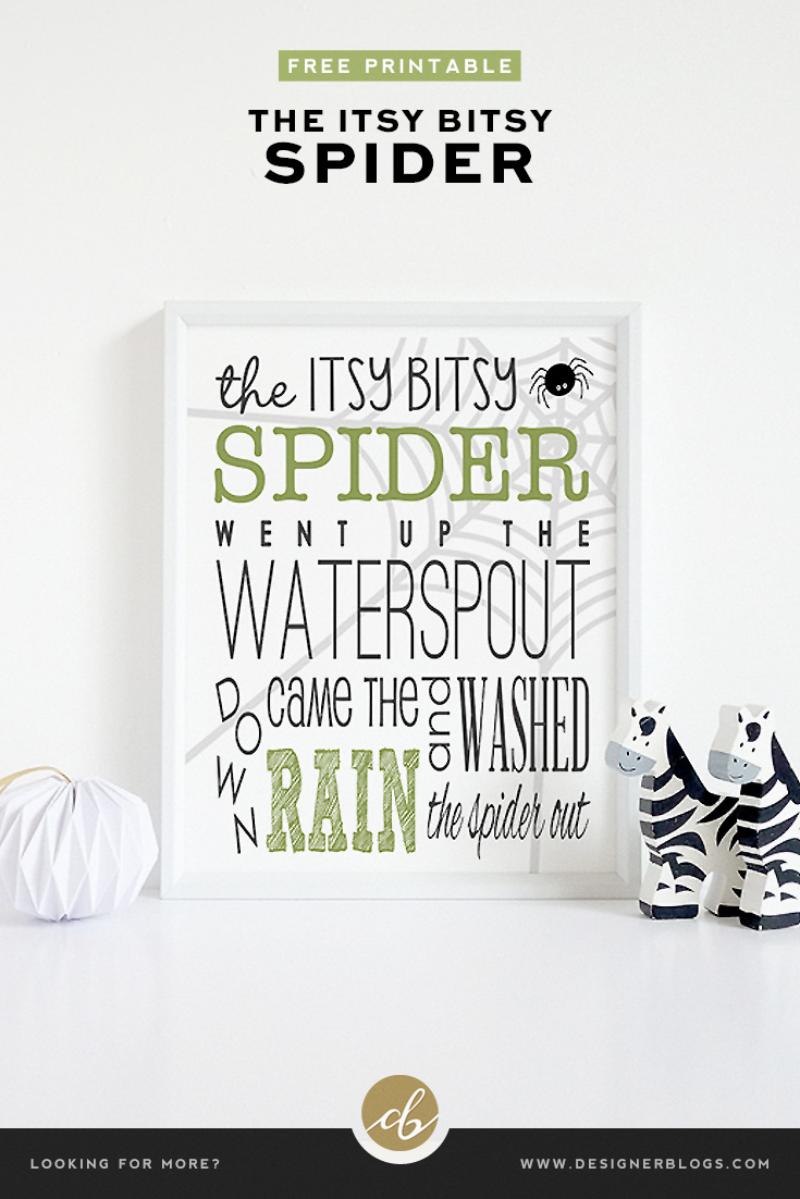 Free Itsy Bitsy Spider Printable Poster Perfect for Kids! Designer Blogs