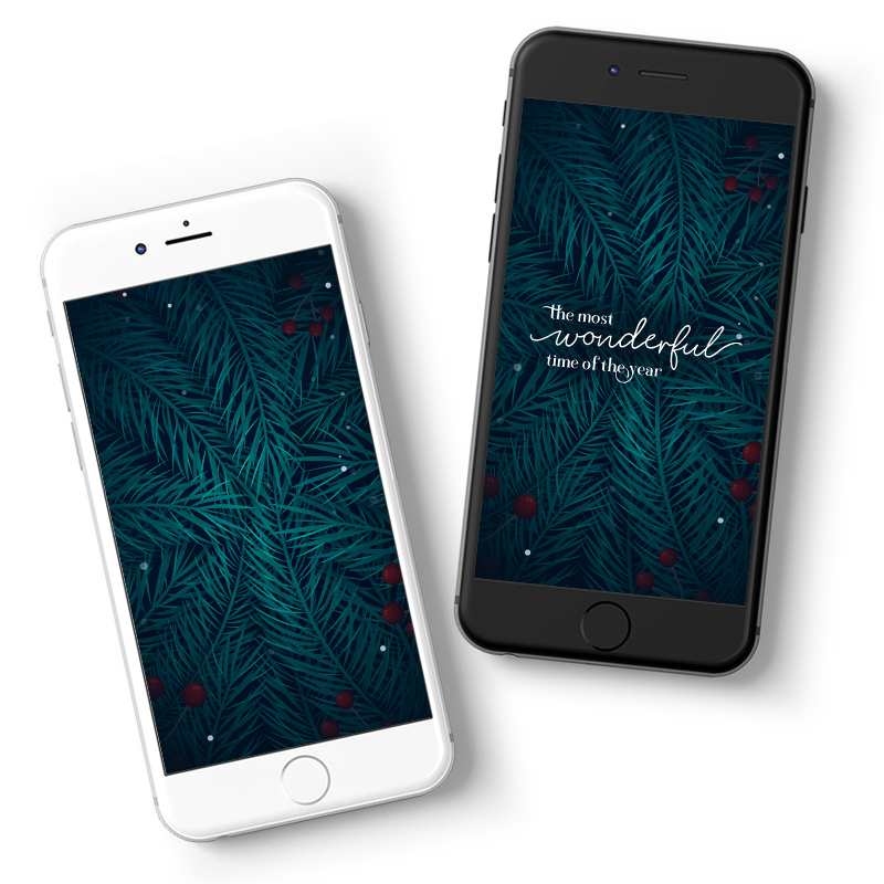 Mobile layouts for a free December 2020 Wallpaper